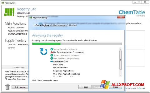 Ảnh chụp màn hình Registry Life cho Windows XP