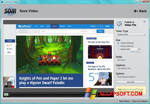 Ảnh chụp màn hình Screencast-O-Matic cho Windows XP