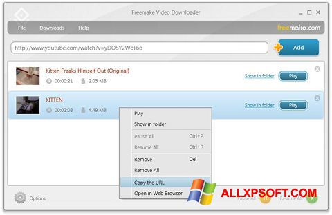 Ảnh chụp màn hình Freemake Video Downloader cho Windows XP