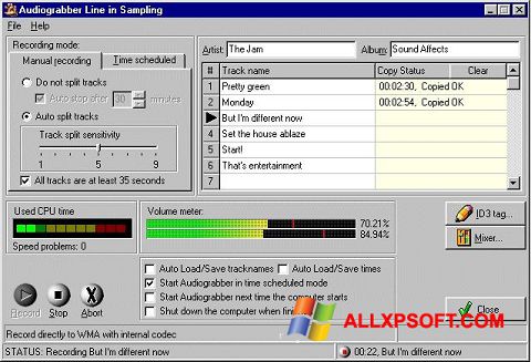 Ảnh chụp màn hình Audiograbber cho Windows XP