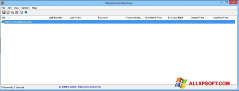 Ảnh chụp màn hình WebBrowserPassView cho Windows XP