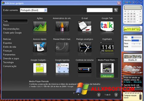 Ảnh chụp màn hình Google Desktop cho Windows XP