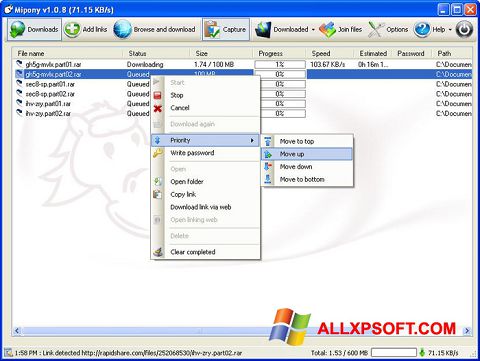 Ảnh chụp màn hình Mipony cho Windows XP