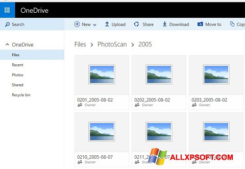 Ảnh chụp màn hình OneDrive cho Windows XP