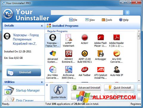 Ảnh chụp màn hình Your Uninstaller cho Windows XP
