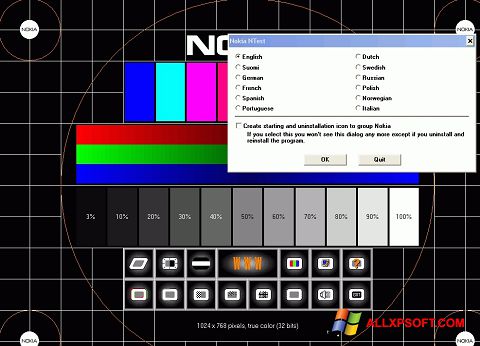 Ảnh chụp màn hình Nokia Monitor Test cho Windows XP
