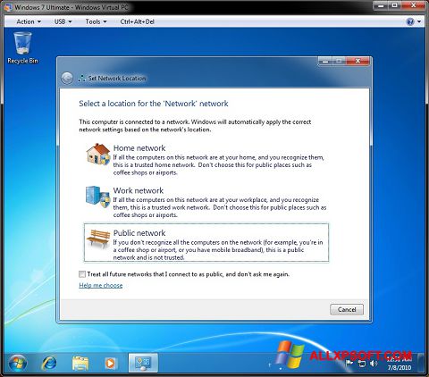 Ảnh chụp màn hình Windows Virtual PC cho Windows XP