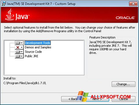 Ảnh chụp màn hình Java SE Development Kit cho Windows XP
