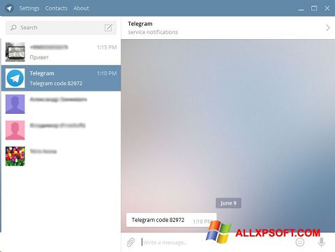Ảnh chụp màn hình Telegram Desktop cho Windows XP