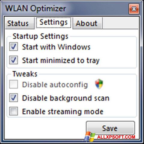Ảnh chụp màn hình WLAN Optimizer cho Windows XP
